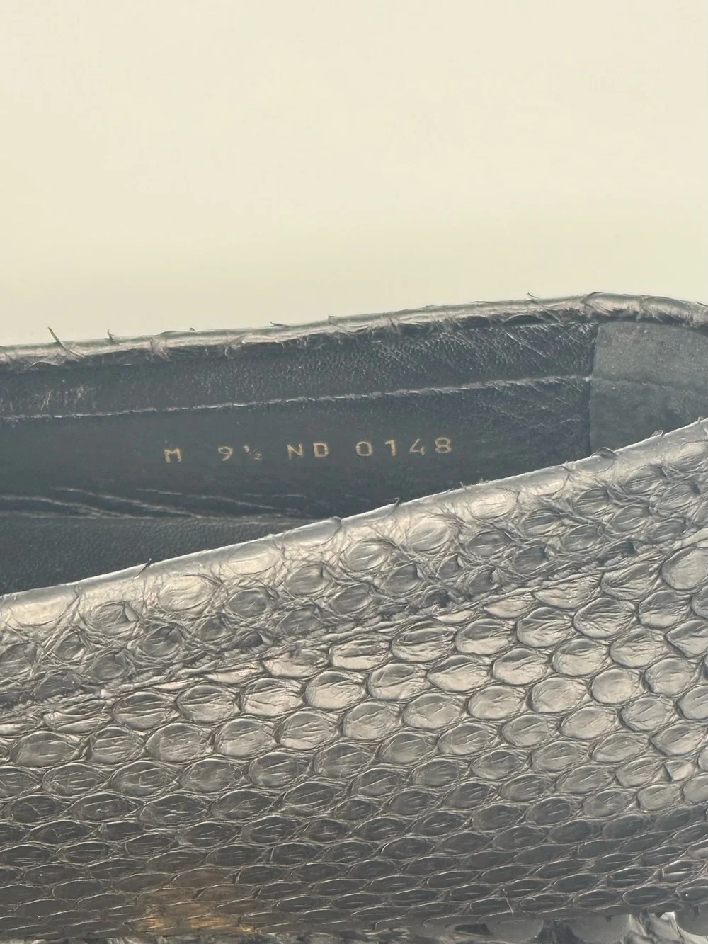 Authentic Louis Vuitton Python Hockenheim Drivers Black Gold Hardware Size 9.5 M